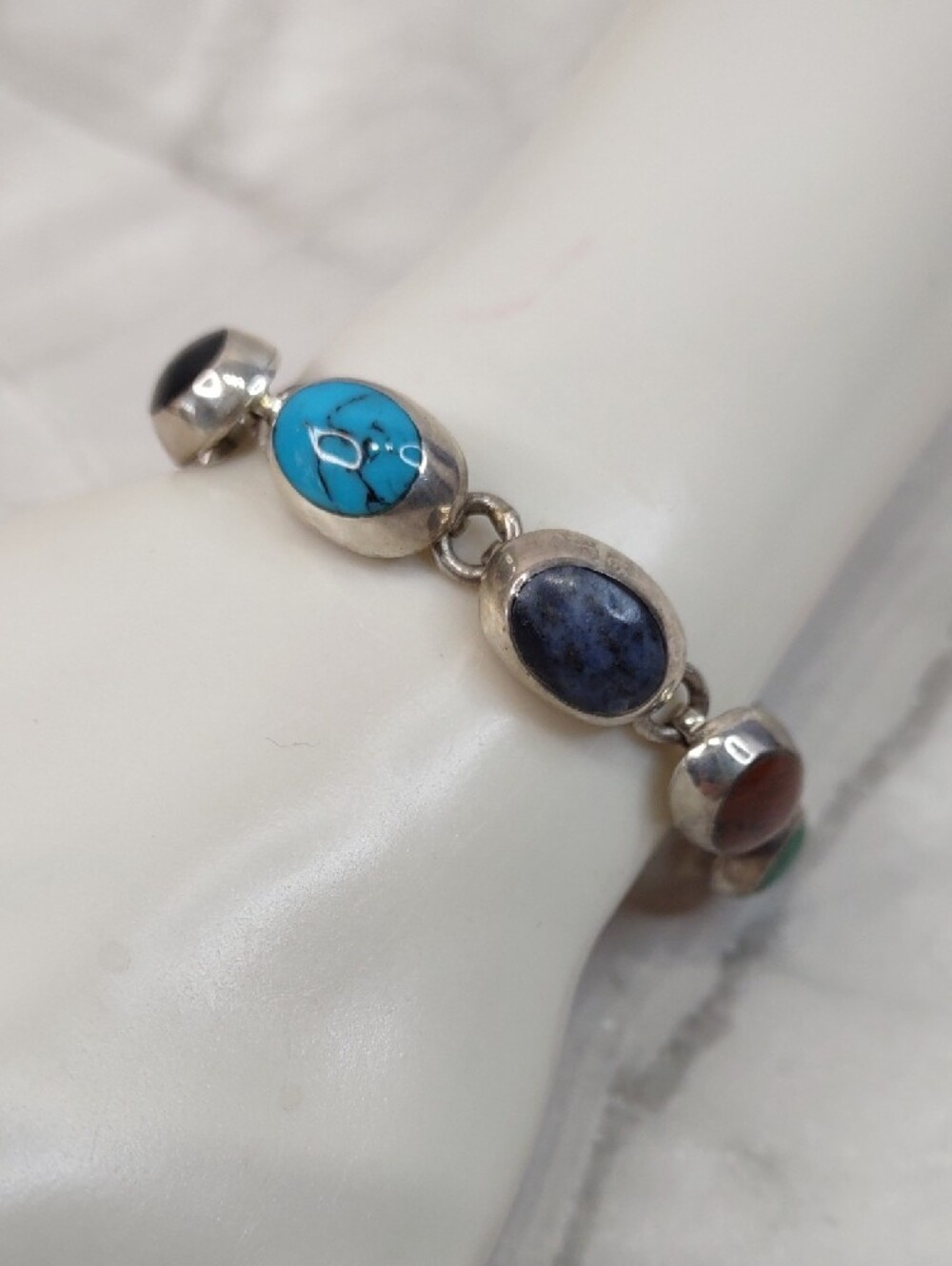 Vintage Taxco Sterling Silver/Gemstone Bracelet